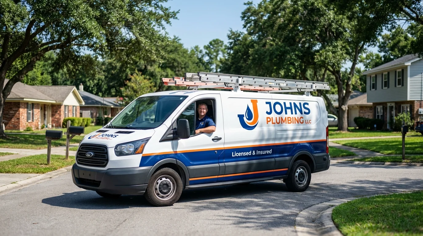 Johns Plumbing LLC service van in Mill City, OR