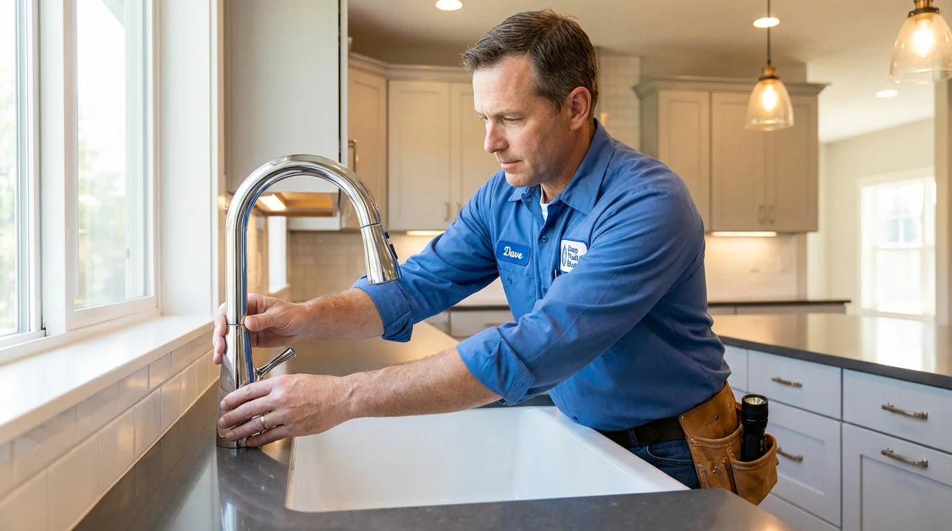 Kitchen faucet installation by Johns Plumbing LLC in Mill City